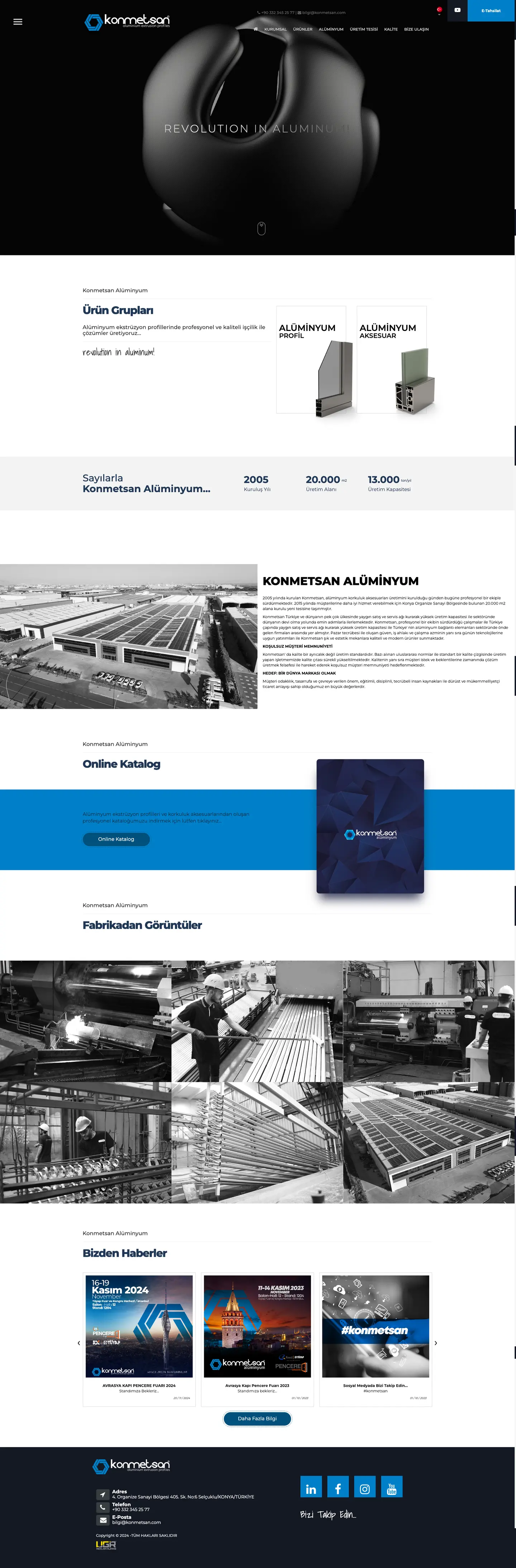 Konmetsan Alüminyum — Web Sitesi